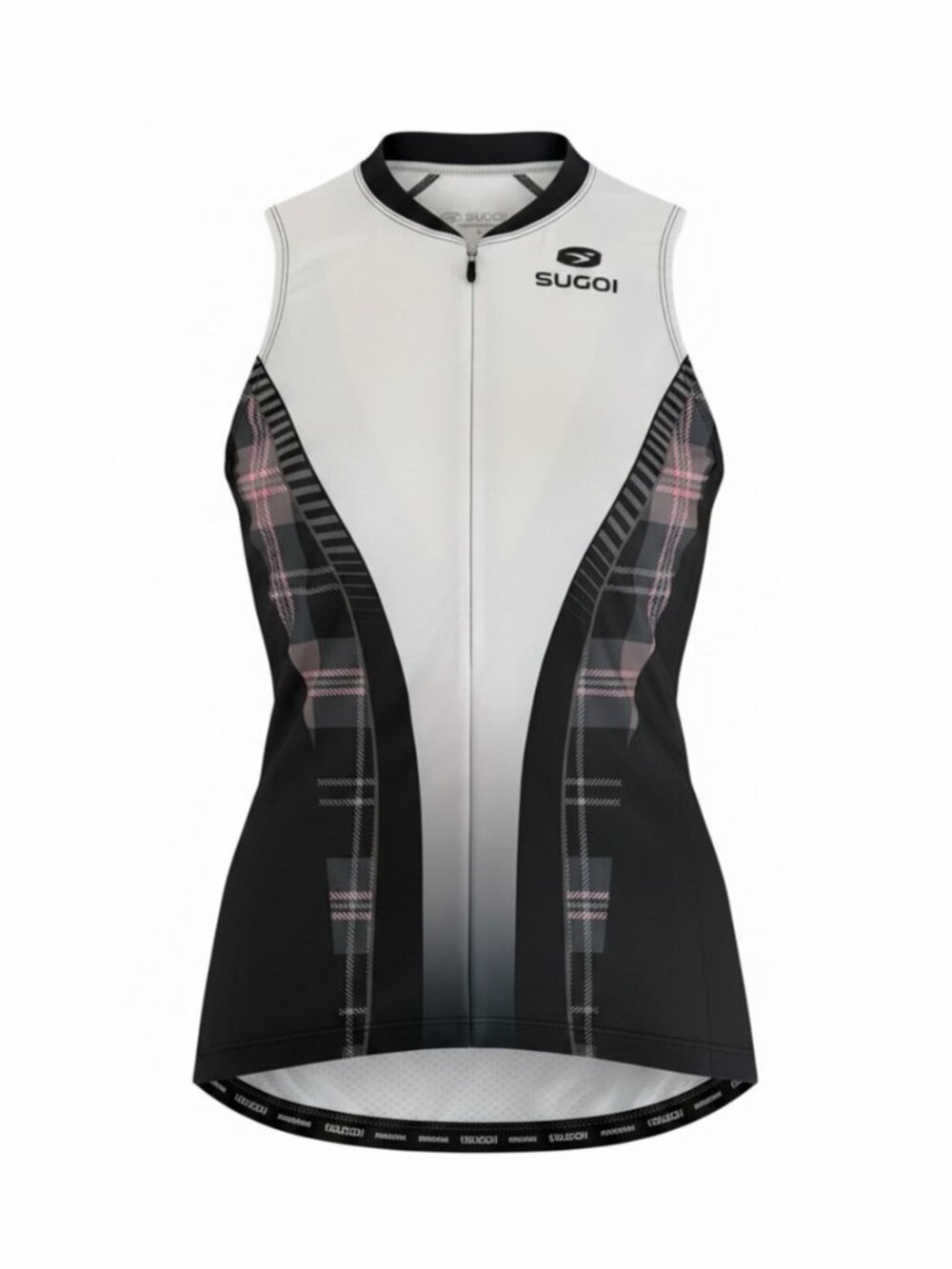 SUGOI White Black Triathlon Cycling jersey Half-Zip Performance RPM Tri Tank m